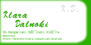 klara dalnoki business card